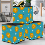 Muzzles Of Lions In Blue Background Storage Bin Storage Cube