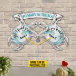 So Many In The Sea Turtle Colorful Background Cut Metal Sign Custom Name
