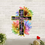 Faith God Colorful And White Cut Metal Sign Custom Name