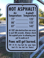 White Theme Hot Asphalt Paws Will Get Burned Cut Metal Sign