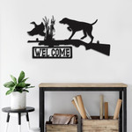 Funny Design Duck Hunting Welcome Cut Metal Sign