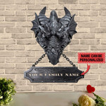 Welcome Dragon Black And White Cut Metal Sign Custom Name