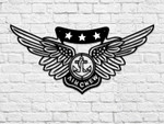 Combat Aircrew Wings Design Cut Metal Sign