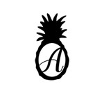 Cool Pineapple Monogram Initial A Cut Metal Sign