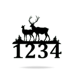 Deer Address Custom Number Cut Metal Sign