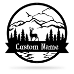 The Great Outdoors Black And White Cut Metal Sign Custom Name