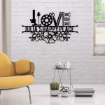 Love Happy Place Sewing Lovers Custom Name Cut Metal Sign