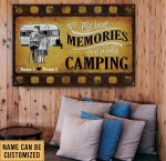 Custom Name Film Theme The Best Memories Are Made Camping Cut Metal Sign