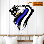 Blue Eagle Police Black And White Cut Metal Sign Custom Name