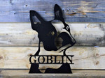 Boston Terrier My Best Friend Custom Name Design Cut Metal Sign
