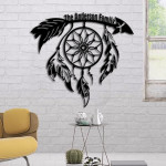 Native Dreamcatcher With Feather Custom Name Cut Metal Sign
