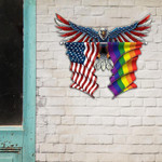 Rainbow Pattern American LGBT Flag Cut Metal Sign