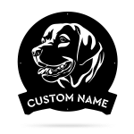 The Labrador Black And White Cut Metal Sign Custom Name