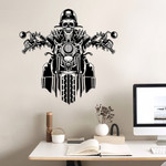 Nice Motorcycle Skull Symbol Black And White Background Cut Metal Sign