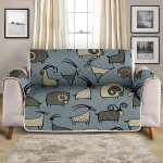 Light Slate Gray Design Sofa Couch Protector Cover Goat Ram