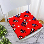 Cool Design I Love USA Word On Red Background Chair Pad Chair Cushion Home Decor