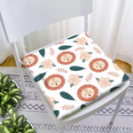 Cute Nursery With Lion Tropical Flowers And Leaves Chair Pad Chair Cushion Home Decor