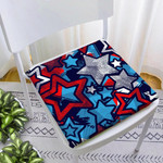 Comic Book Style Stars 4th July USA Independence Day Chair Pad Chair Cushion Home Decor