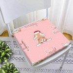 Cute Dogs And Sparkles On Light Pink Chair Pad Chair Cushion Home Decor
