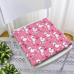 Cute Poodle Butterfly And Pink Heart Chair Pad Chair Cushion Home Decor
