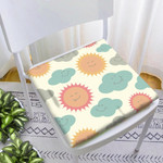 Cute Sun And Funny Cloud In The Sky Chair Pad Chair Cushion Home Decor