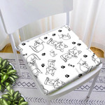 Cool Cats On A White Background Chair Pad Chair Cushion Home Decor