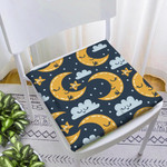 Cute Moon With Cloud And Star In The Night Sky Chair Pad Chair Cushion Home Decor