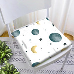 Cute Space With Moon Planets And Stars Chair Pad Chair Cushion Home Decor