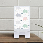 Cute Elephant And Small Flowers Along With Square Grid Phone Holder