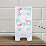 Cute Flamingo Sleeping With Colorful Leave Phone Holder