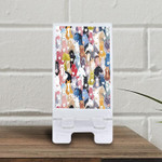 Colourful Cartoon With Cute Horses Background Phone Holder