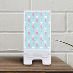 Cute Mermaid Cat With Starfish On Mint Green Background Phone Holder