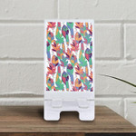 Colorful Tropical Leaves And Tiny Dots Hippie Style Design Phone Holder