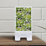 Cow Flies And Flowers On Green Phone Holder