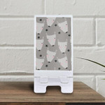 Cute Grey Face Of Wolf And Black Stars Phone Holder