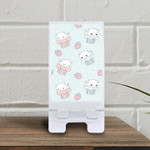 Cute Cat On Cupcake With Snow Dot Phone Holder