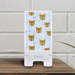 Cute Hand Drawn Leopard Faces Jungle Background Phone Holder
