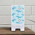 Cute Baby Whale Anchor And Float On Aqua Blue Background Design Phone Holder