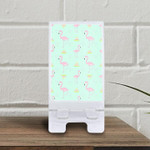 Cute Flamingo Standing On One Leg And Colorful Triangle Phone Holder