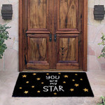 Stylish Black Glitter You Are My Star Cool Design Doormat Home Decor