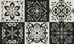 Black Floral Self Adhesive Cool Design Doormat Home Decor