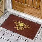 Stylish Golden Glittering Bee Design Doormat Home Decor