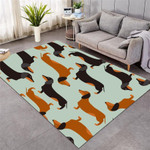 Dachshund Wiener Dog Pattern Area Rug Home Decor
