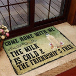 Come With Me Almond Milk Bottle Flowers Pattern Doormat Home Decor