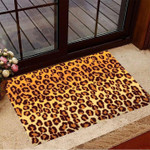 Leopard Skin Texture With Spots Pattern Doormat Home Decor