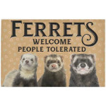 Cute Ferrets With Tiny Hearts Welcome People Tolerated Doormat Home Decor