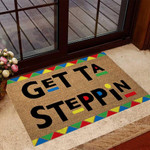 Get Ta Steppin African American Colorful Patterns Beige Theme Doormat Home Decor