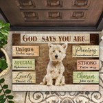 West Highland White Terrier God Says You Are Lovely Doormat Home Decor