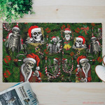 Skull Santa With Christmas Trees And Decoration Things Doormat Home Decor