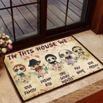Horror Movie Lovers Funny Halloween Characters Doormat Home Decor